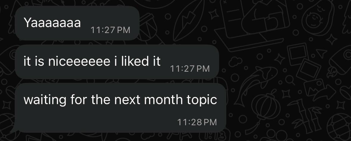 Subscriber feedback screenshot