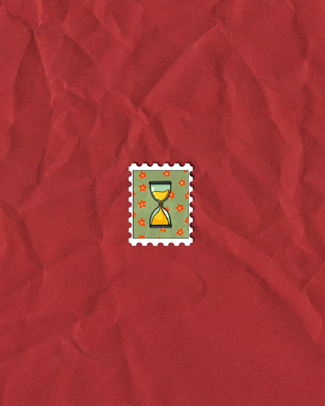 Hourglass stamp tiny sticker