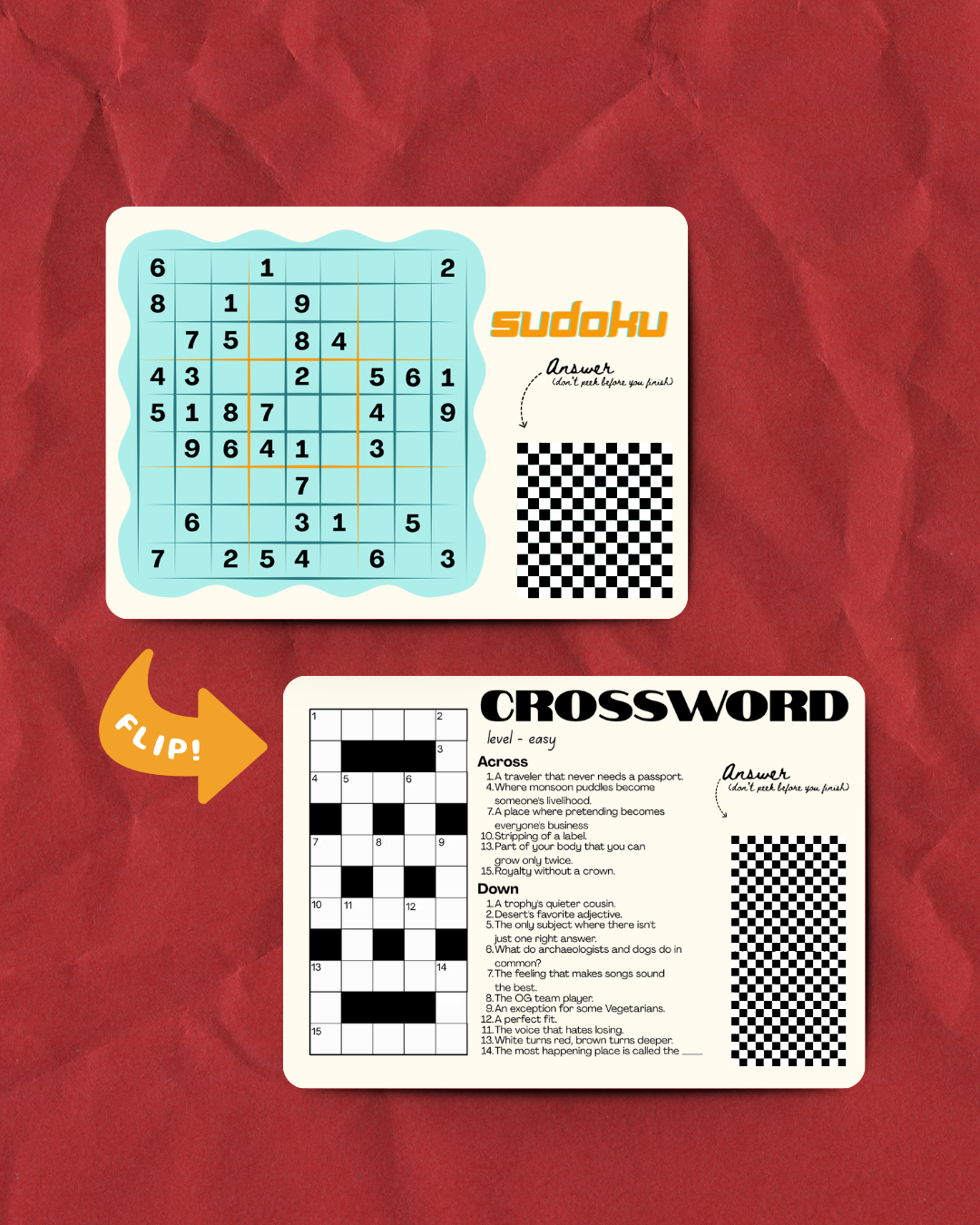 Sudoku and crossword puzzles