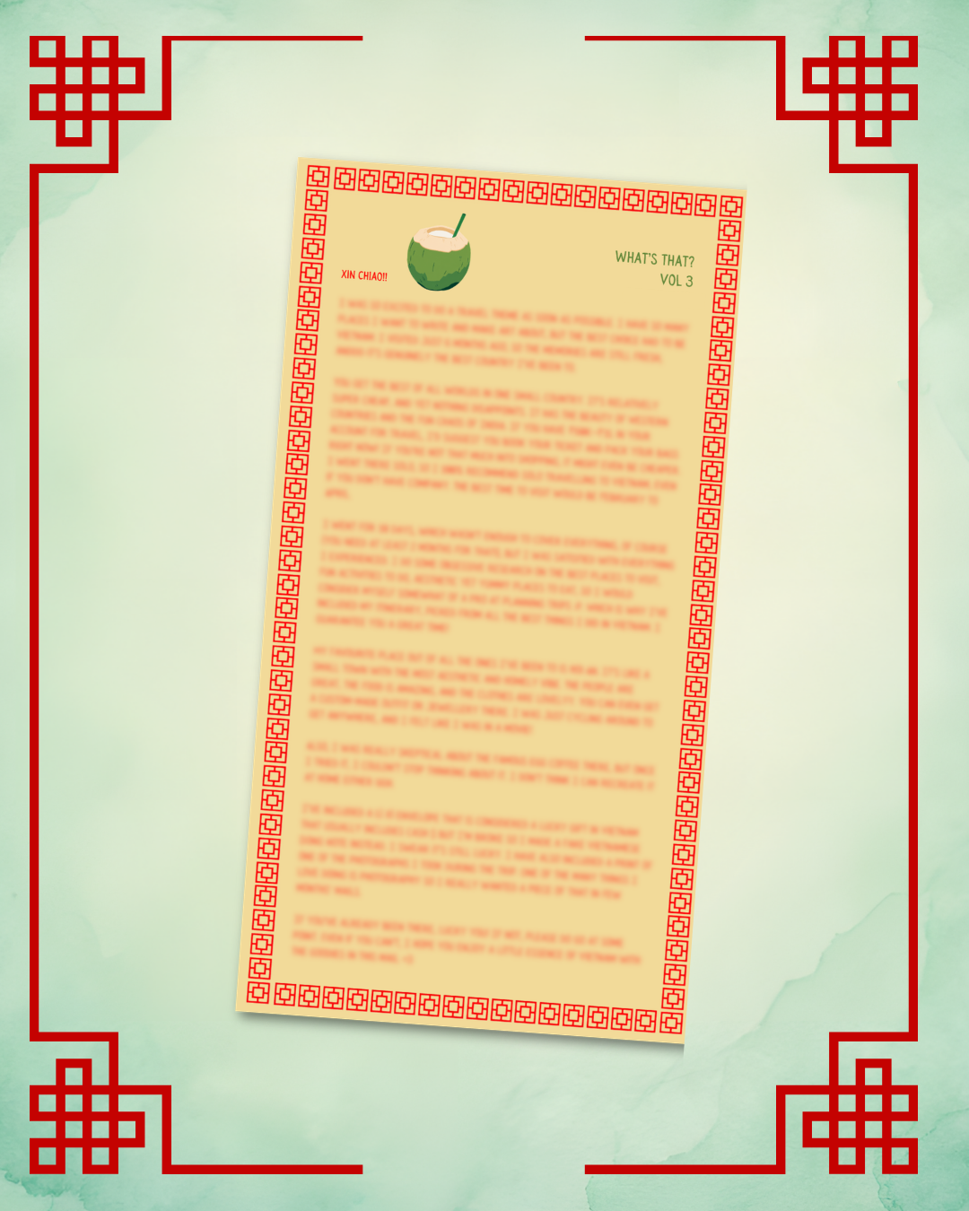 October letter from me